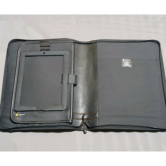 Allant iPad Case Black Full Zip Pro Folio Leather Vinyl The Milano Travel Handle - Picture 1 of 15